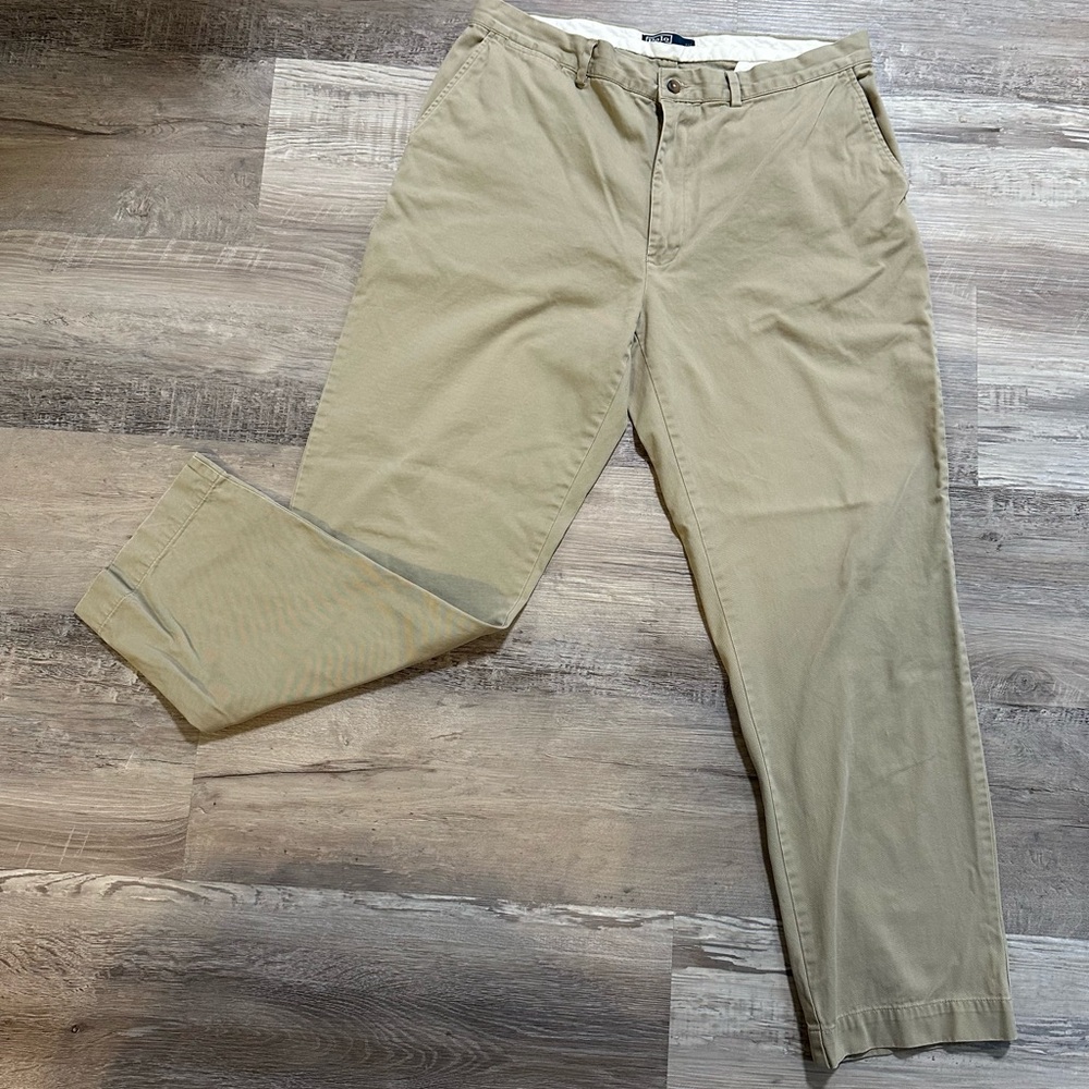 Polo Ralph Lauren Men’s Flat Front Classic Chino Pants Size 38x32 100% Cotton